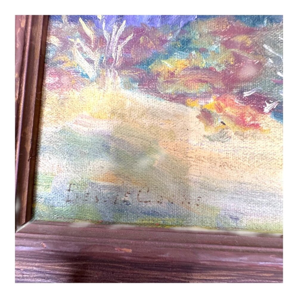 Autumn Fall Leaves Landscape Oil Painting Bessie Cooke Original Framed Artwork - Picture 9 of 9